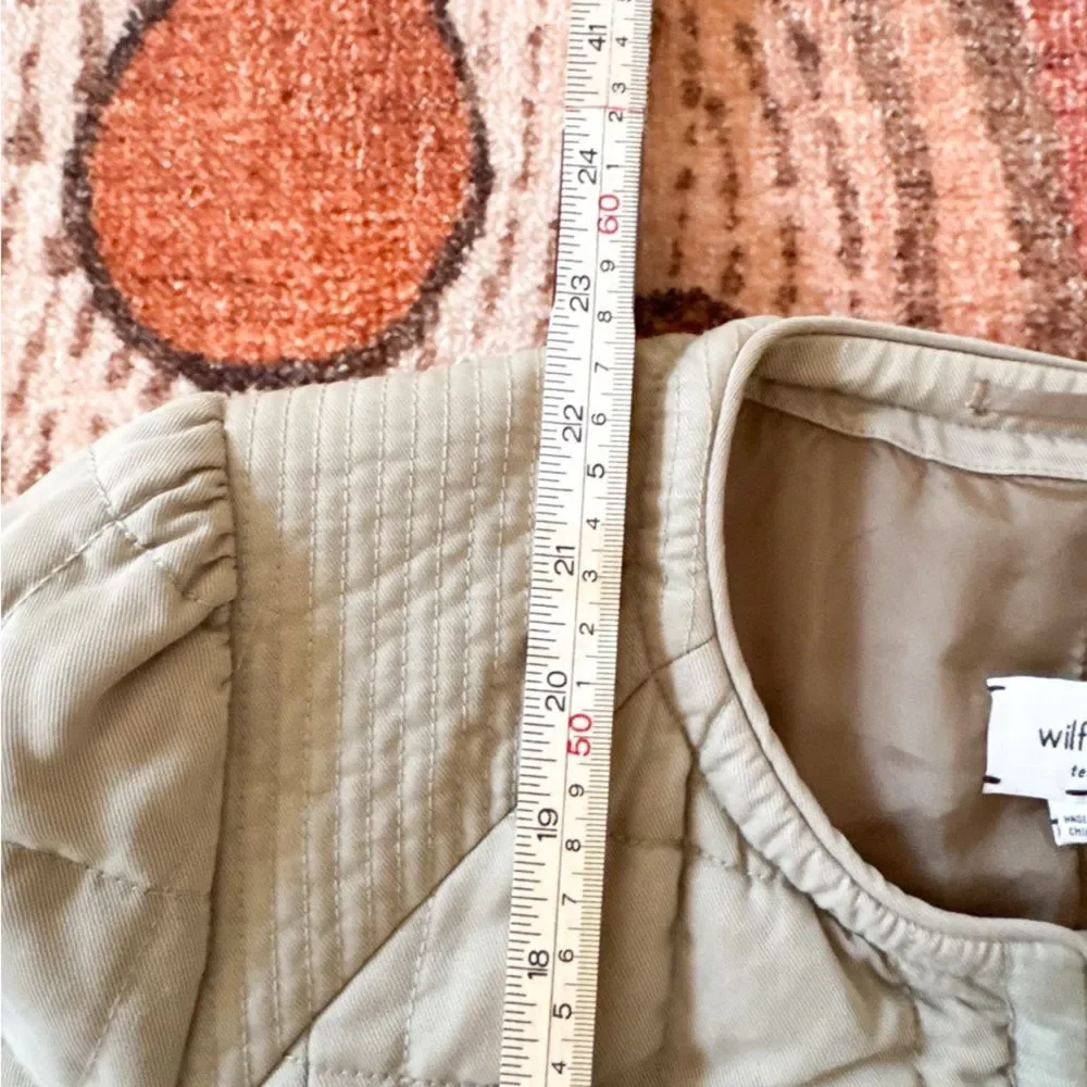 Wilfred Aritzia Quilted Zip Jacket Women’s 10 Olive Green Lightweight Coat